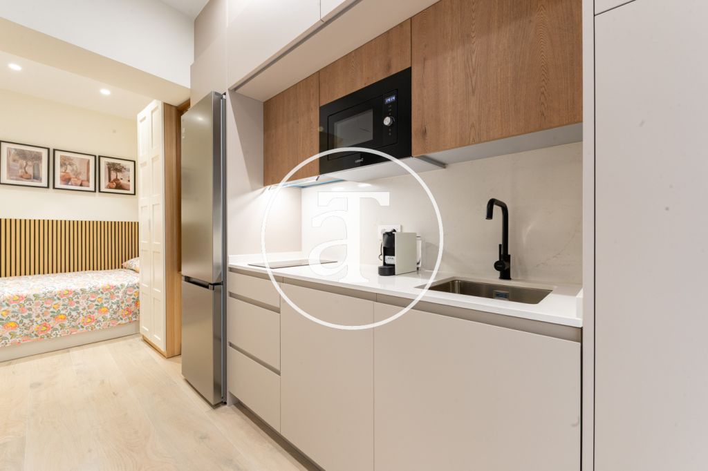 Estudio de alquiler temporal de 1 habitación y baño en Argüelles 8
