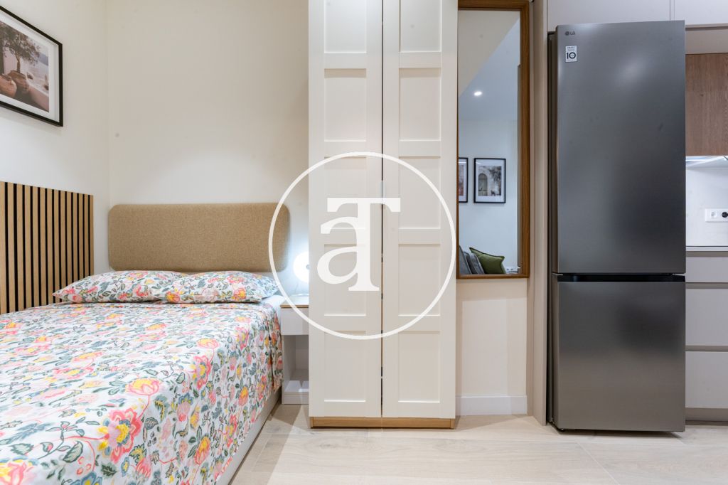 Estudio de alquiler temporal de 1 habitación y baño en Argüelles 14