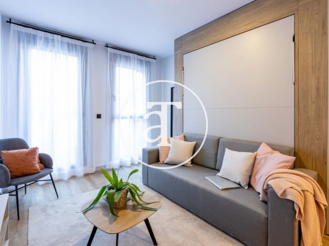 Estudio de alquiler temporal con terraza privada, zonas comunes y todo tipo de servicios en la comunidad Be Casa Rivas