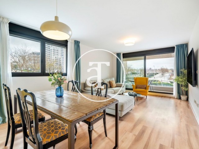 Monthly rental apartment with 2 bedrooms, terrace, swimming pool and parking in Valdebebas