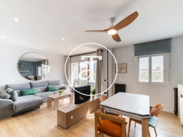 Piso de alquiler temporal de 2 habitaciones y estudio con balcón con vistas despejadas en Carabanchel