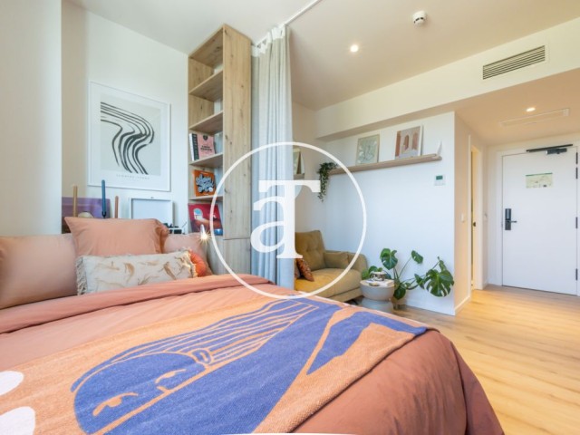 Flex Living de alojamiento temporal con cama doble, cocina privada y baño