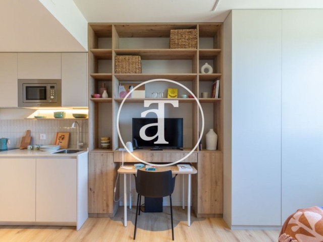 Flex Living de alojamiento temporal con cama doble, cocina privada y baño