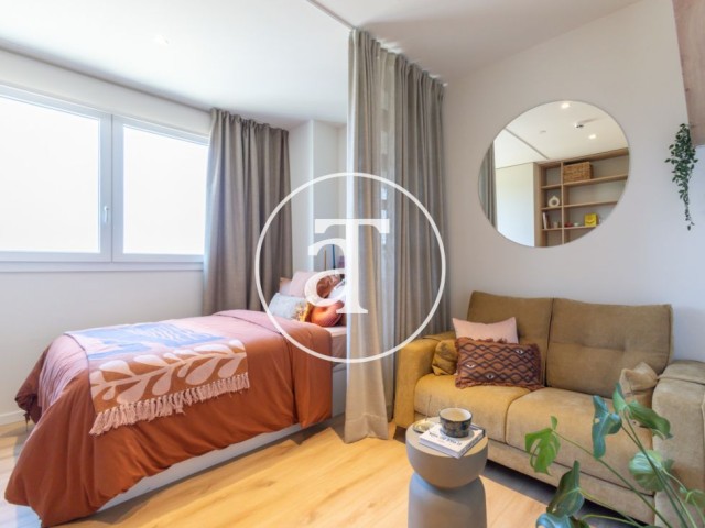 Flex Living de alojamiento temporal con cama doble, cocina privada y baño