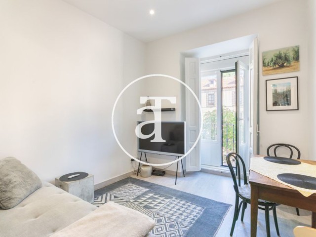 Piso de alquiler temporal de 1 habitación y 1 baño con balcón y vistas abiertas en Malasaña